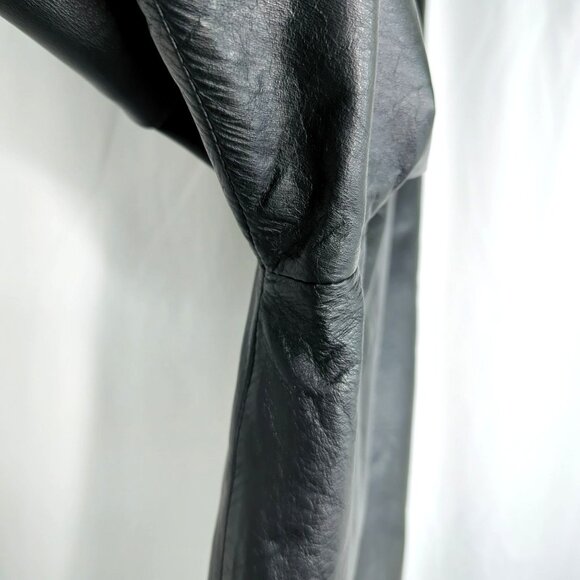 Vintage Black Leather Pants 2 X Small Tapered Womens - Picture 7 of 9